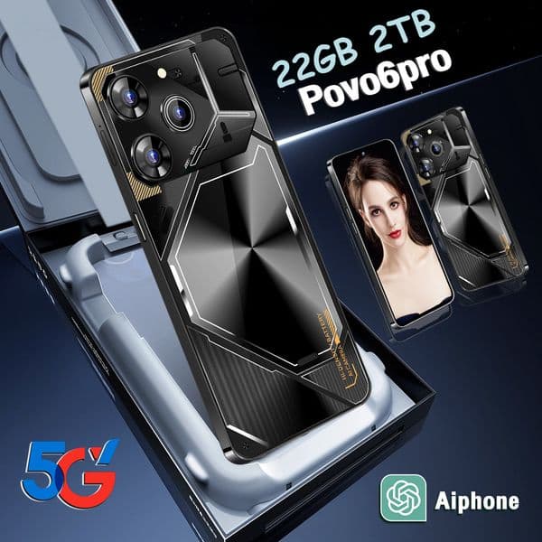 2025 Cellphones Pova 6 Pro Smartphone 5G Original 7.3 HD Screen 108MP Dual Sim 8000mAh Smart Mobile Phones Android14 Cell Phone