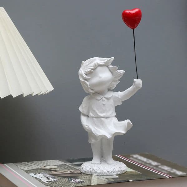 Banksy Heart Balloon And Flying Girl Inspired Artwork Modern Sculpture Home Decoration Statue Decoration 250605