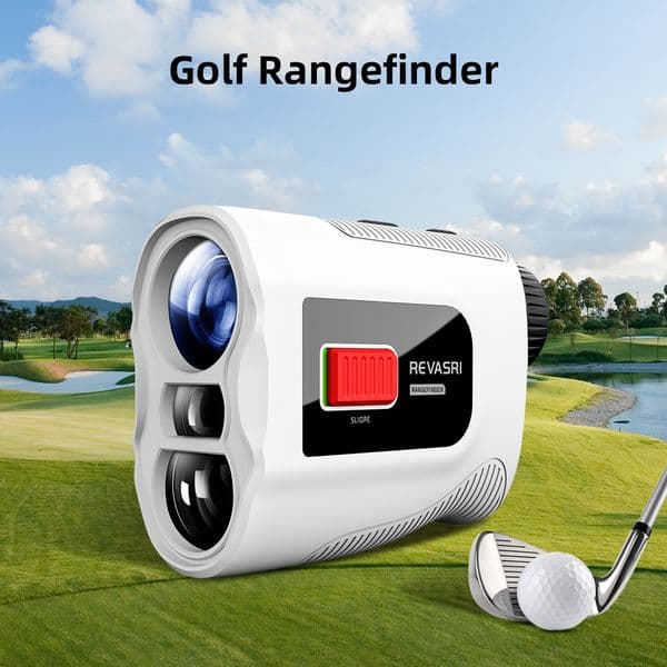 REVASRI Golf Laser Rangefinder, 6X Magnification Monocular, 1090 Yards Distance Measuring Range Finder with Flag Pole Locking Vibration Function Slope Mode