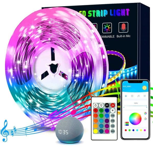 Smart WiFi LED Lights 100ft Tuya App Controlled Works with Alexa and Google Assistant Timer Schedule Color Changing for Bedroom Z250605