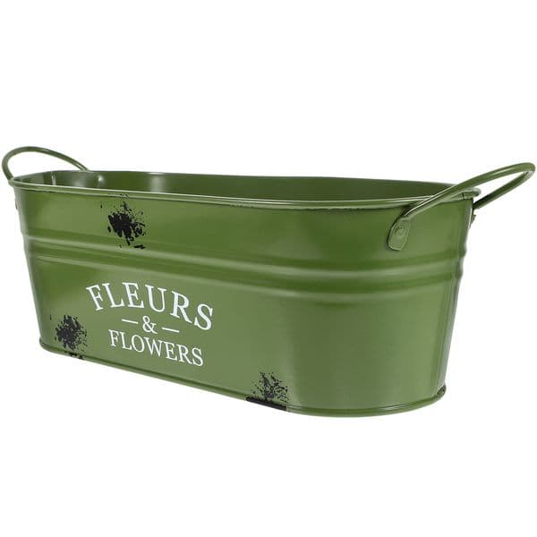 Rustic Iron Vintage Flowerpot Galvanized Metal Plant Holder Retro Garden Planter Bucket Home Vase Office Decoration Flower