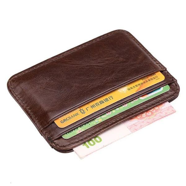 Arrival Vintage Mens Genuine Leather Credit Card Holder Small Wallet Money Bag ID Card Case Mini Purse For Male 250605