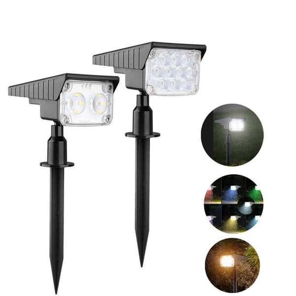 10 LED Solar Spot Lights Outdoor Waterproof 3 Modes Solar Powered Landscape Lights for Yard Garden Pathway Solar Wall Light X250607