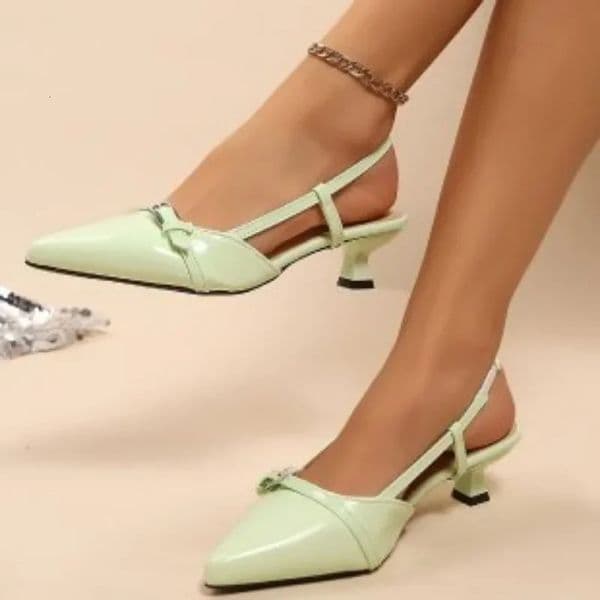 Summer Womens Slingbacks High Heels Elegant Pointed Toe Slip on Thin Heels Pumps for Versatile Daily Dress Sandals 250606BJ