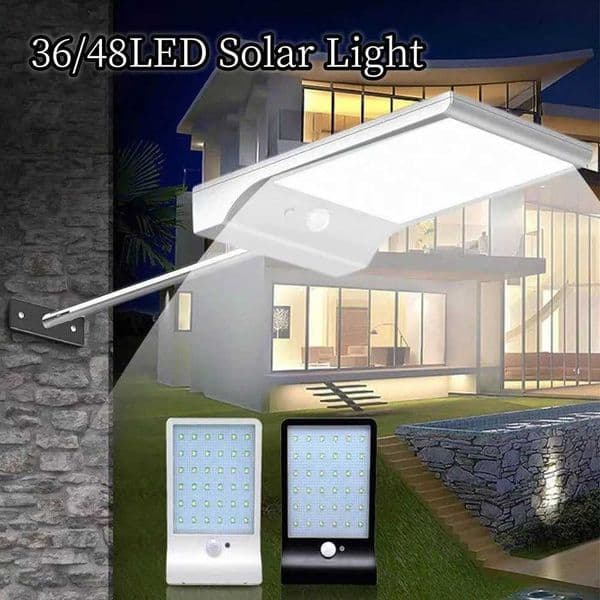 36/48 LED Home Outdoor Patio Solar Street Light Outdoor Balcony Fence Sensor Three Modes IP65 Waterproof Wall Solar Lights X250607