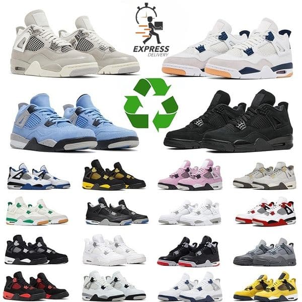 4s Basketball Shoes Men Women 4 Bred Reimagined Orchid Military Black Cat Sail University Blue Red Pink Thunder White Oreo Cool Grey Midnight Navy mens trainers