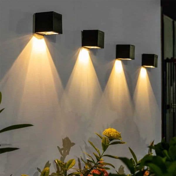 2-Pack Solar Powered Outdoor Landscape Wall Lights Waterproof RGBW Outdoor Lights for Garden Patio Yard X250607
