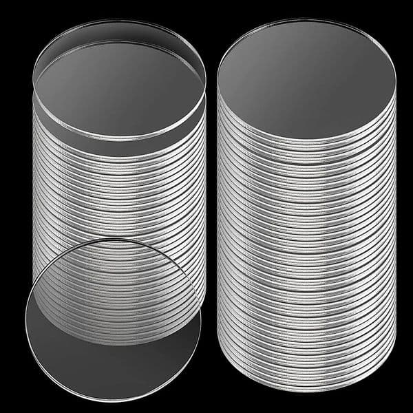 100/50/25PCS Clear Acrylic Circle Blank Sheet 2/3/4/6 Round Acrylic Discs for Art Project Painting Kids DIY Craft 1/2mm Thick 250605