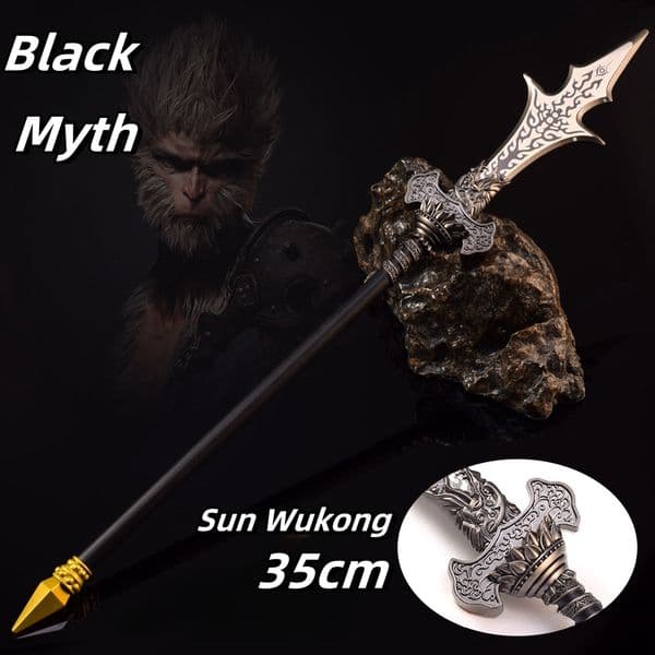 Black Myth Katana Swords Vintage Sun Wukong Three Pointed Two Blade Weapon Real Size Japanese Katana Samurai Sabre Cosplay Prop