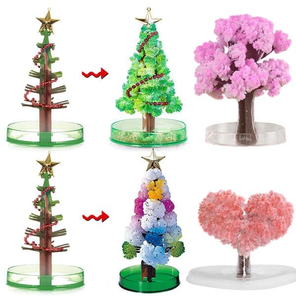DIY Growing Tree Paper Sakura Crystal Trees Desktop Cherry Blossom Toys Handmade Christmas Tree Craft Kit Valentine's Day Gift