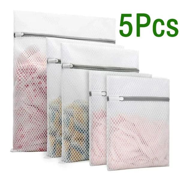 5Pcs/1PCS Mesh Laundry Bags With 3 Sizes Durable Honeycomb Mesh Laundry Bags Reusable Washing Machines Bra Bag 250609