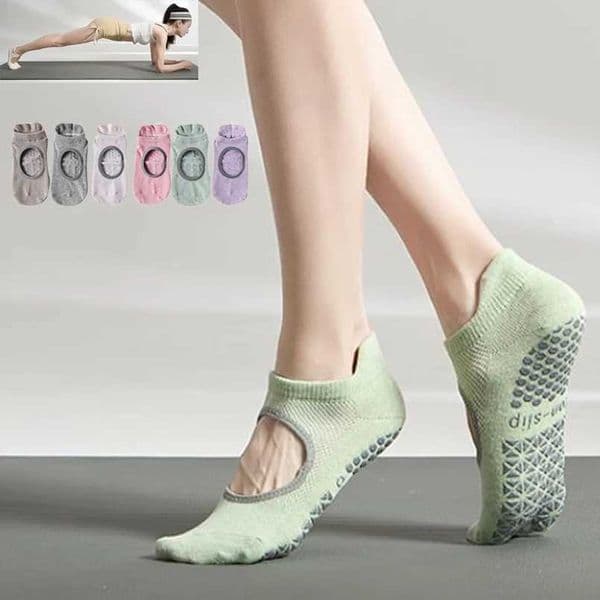 Hollow out Pilates Socks for Women Silicone anti-slip yoga /fitness breathable cotton Sports socks Floor socksXJ250609