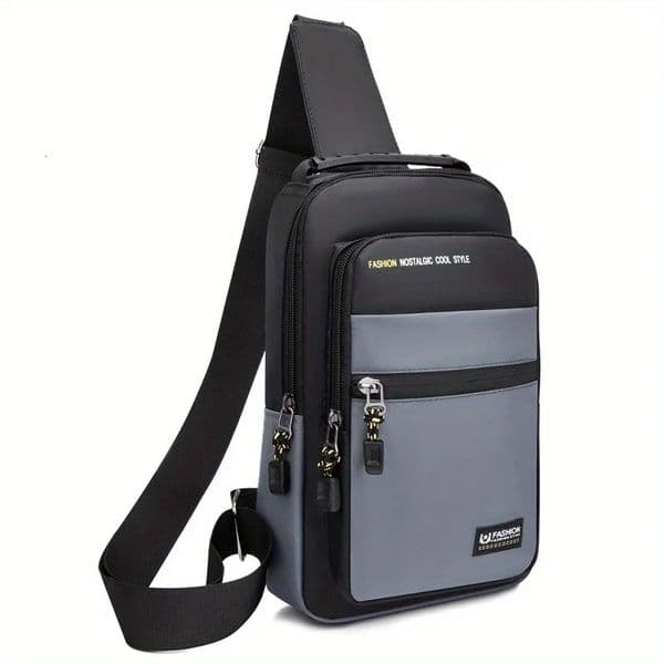 1pc Mens Casual Crossbody Bag Fashion Sports Travel Oxford Cloth Sling Bag 250603