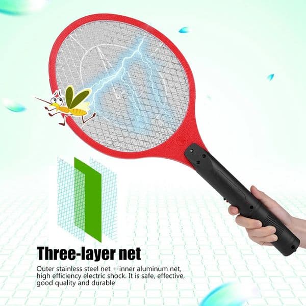Electric Fly Swatter Electric Bug Swatter Cordless Rechargeable Electric Fly Mosquito Swatter Bug Zapper Racket Insects Killer 250606