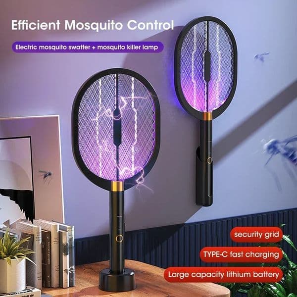 Electric Mosquito Swatter Usb Rechargeable With Purple Light Trap Insect Exterminator Anti-mosquito Device for Household Bedroom 250606wwBJ