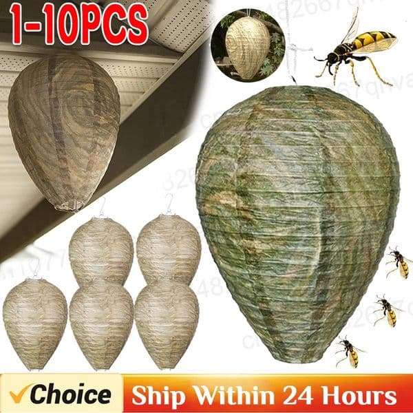 Wasp Nest Decoy Hornet Deterrents Waterproof Non-Toxic Fake Nest Bee Decoy Beehive Lanterns Patio Garden Repellent Trap 250606