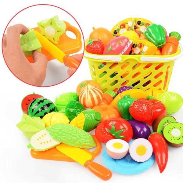6/10/13/24Pcs Kitchen Fun Cutting Fruits and Vegetables Food Play House Set Puzzle Education Toys For Kids Boys Girls Xmas Gifts XJ250609