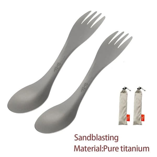 2Pcs Spork 2-in-1 Spoon Ultralight Cookware Portable Fork Knife Outdoor Camping Picnic Travel Eco-Friendly Flatware 250609