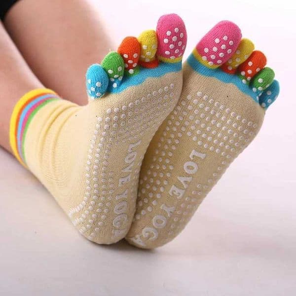 Summer New Women Anti Slip Pilates Socks Five Toe Silicone Non-Slip Yoga Sock Ballet Dance Ladies Fitness Sports Cotton Sock XJ250609