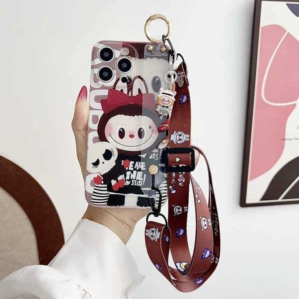 For Nova Y70 Plus Y61 13 12 and 11 Pro Ultra 10 9 7 6 SE 5T 7i 4E Cartoon Labubu Phone Case With Crossbody Lanyard PendantXJ250609