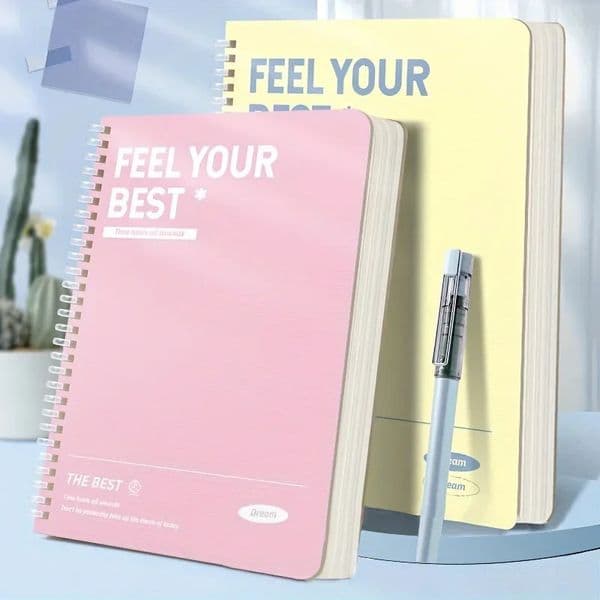 Pink A5 Thickened Spiral Notebooks Perforated Pages Looseleaf Notebook for Students School Office Stationery Supplies 250530a