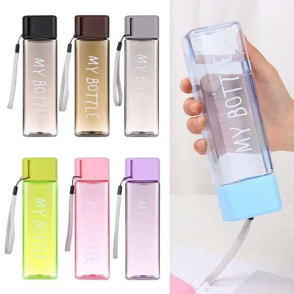 500ML Large Capacity Sports Water Bottle Square Drinking Cup for Men Women Summer Outdoor Portable Plastic Coffee Juice Cup XJ250609 Y260515