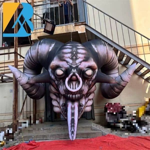6m height (20ft) Festive Inflatable Cow Skull Perfect Large Size Halloween Party Decoration