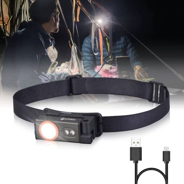 P4 USB Rechargeable Mini Headlamp 500 Lumen 360 Degree Headlight Magnetic EDC Head Torch with Clip for Outdoor Camping