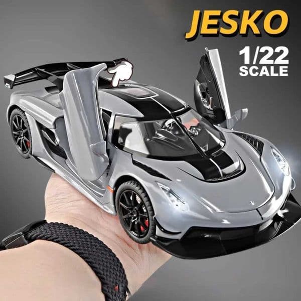 Plane slot car 1 22 Scale Jesko Super Car Model Toys Metal Diecast Light Music Pull Back Sports Models Collection Racing Vehicle Gift Boys Z250611 Car Track
