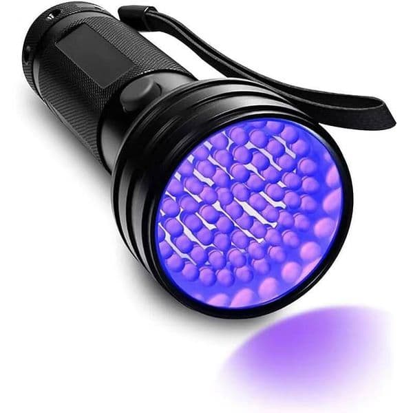 395nm UV Black Light Waterproof 51 LED Flashlight Set with AA Battery for Home & Hotel Inspection Pet Urine Detector