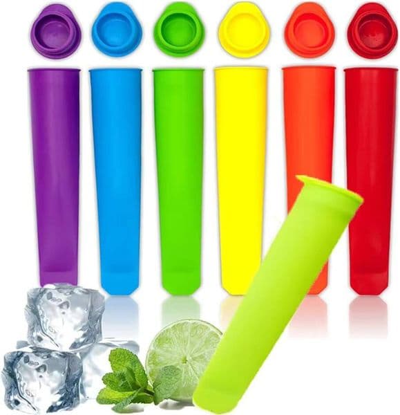 ddmynov Silicone ice maker Reusable Ice Pop Molds For Kids DIY Frozen Maker BPA Free Popsicle Tubes with Yogurt Sticks