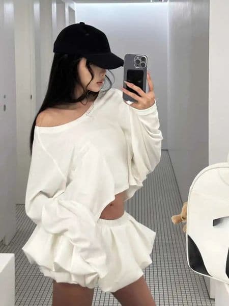 Woman Sweet Fashion Suit Casual Y2k Crop Tops A-E Mini Low Waist Slim Shorts Skirt Spicy Streetwear Set 250611