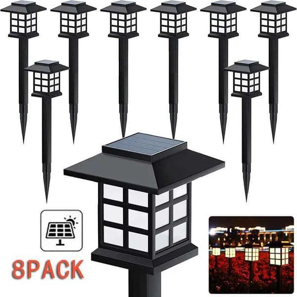 8 Pack Solar Pathway Garden Lights Outdoor Waterproof Landscape for Yard Patio Walkway Driveway Decor Solar Lawn Lamp Lighting Z250610