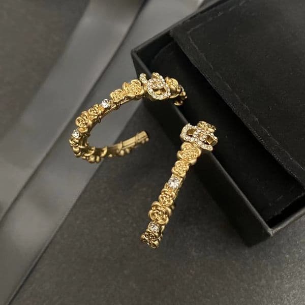 Brand Earrings Designer Letters Stud Hoop Earrings 18K Gold Plated Earrings Women Jewelry Accessories