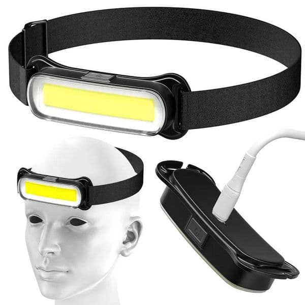 USB Rechargeable LED Headlamp Waterproof Head Lamp Adjustable Headband Head Light for Outdoor Camping Running Cycling Fishing Z250613