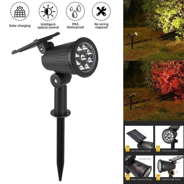 Solar Spotlights Outdoor Adjustable Solar Landscape Light Warm/RGB IP65 Waterproof Solar Uplights Trees Garden Pond Yard Path Z250610