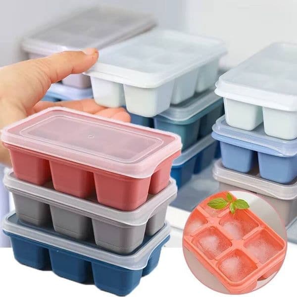 ddmynov Mini 6 Grids Soft Silicone Cube Tray Mold Ice Cream Maker ice maker Summer Party Homemade Cold Drink DIY Tools