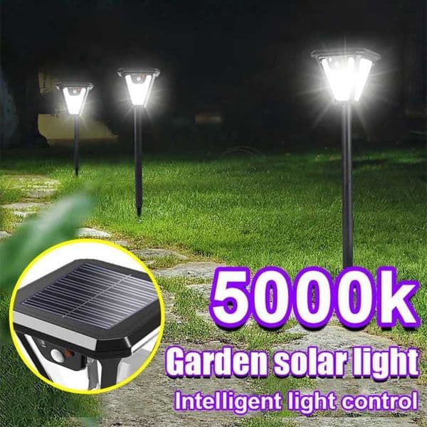 5000K Solar Pathway Garden Decor Lights Outdoor With Motion Sensor IP65 Waterproof Solar Lamp Patio Yard Lawn Sunlight Wall Lamp Z250610