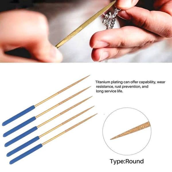 3mm needle file set 140mm diamond round file titanium plating tool suitable for metal, wood, stone, glass 10 piece set 140mm diamond glass tues