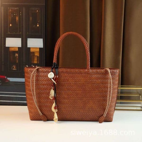 Spring Summer New Handwoven Basket Commuter Tote Women s Casual Crossbody Bag