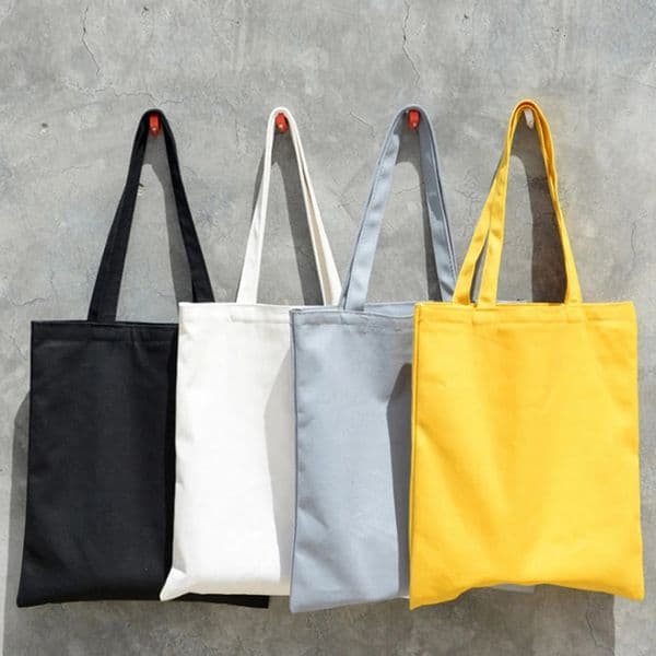 women Solid Canvas Casual Tote shoulder bags for girls female DIY handbags eco friendly shopping bag 250610
