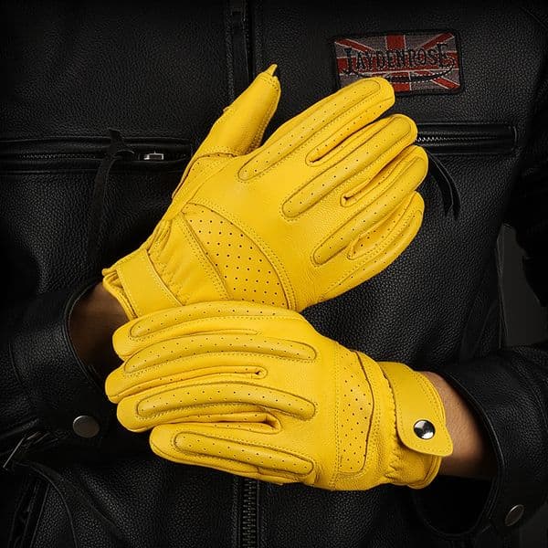 Sheepskin Motorcycle Gloves Non-slip Wear-resistant Outdoor Off-road Vehicle Racing Full Finger Gloves