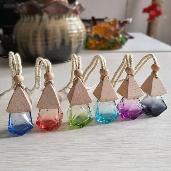 Dia Car Air Freshener Perfume Fragrance Diffuser Empty Glass Bottle Portable Pendant T 0612