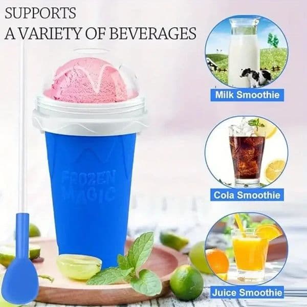 1pc Ice Maker CupCream Silicone Squeeze Cup For Quick Frozen Ice Cream Slushies Milkshakes And More Easy Squeeze 250609