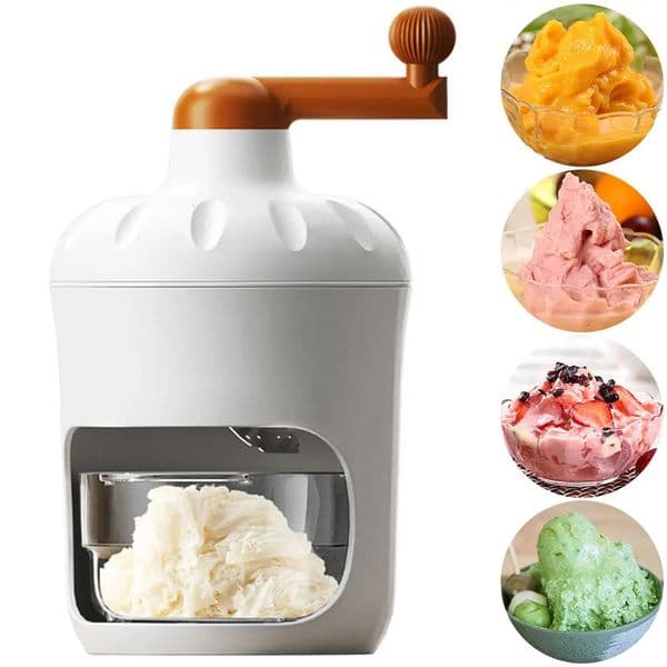 Manual Shaved Ice Machine with Mold Bowl Portable Ice Crusher Multifunction Hand Operated Slushy Maker for Party Camping Picnic 250609