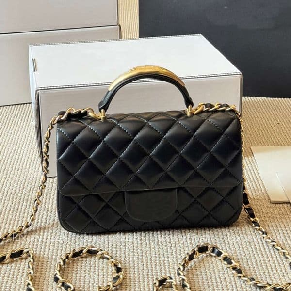 Designer Crossbody Bags Metal Handle Handbags Flap Bag Classic Chain Mini Totes Shoulder Bag Burgundy Tote 20cm