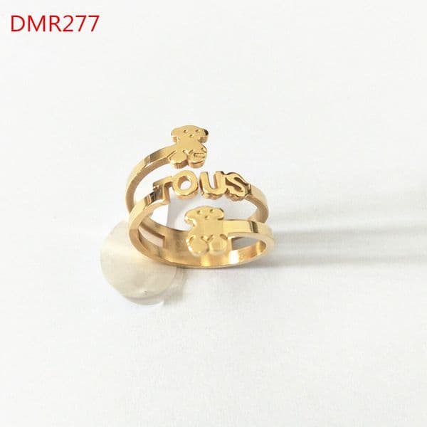 New Arrival Fashion Women Men Animal Letter Heart Circle Stainless Steel Gold Silver Flower Letter Hollow Bear Cartoon Rings Jewelry