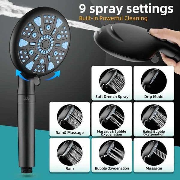 12 Inch All Metal 3-Way Rain Shower Head High Pressure Shower Head Dual Shower Heads with Handheld Spray Combo X250612