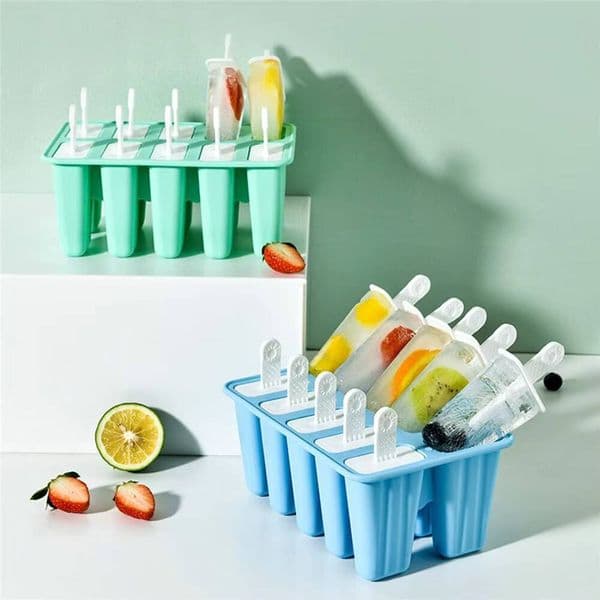 ice maker 6/10 Holes Silicone Molds BPA Free Popsicle Reusable Easy Release Pop Make Ice Mold