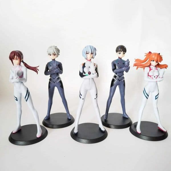 5pcs/set Anime Evangelion Figure Toys 13cm Ayanami Rei Gasha Portraits PVC Action Model Collection Dolls Fans Gifts